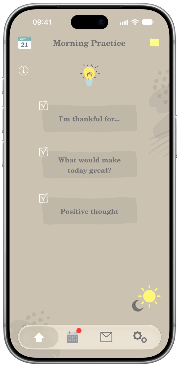 Thanksfor’s genuine morning gratitude practice screen